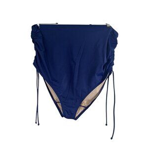 Cacique Swim Brief 22 Blue Neutral Beach High Waist Travel Preppy Classic Curvy